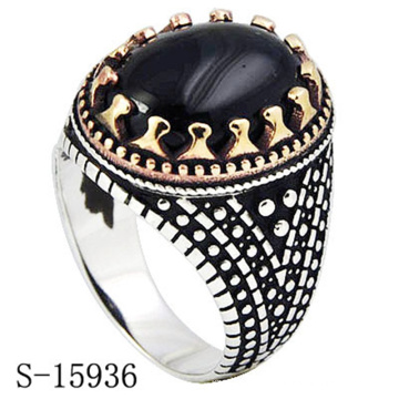 Hotsale Design 925 bague en argent sterling avec agate noire